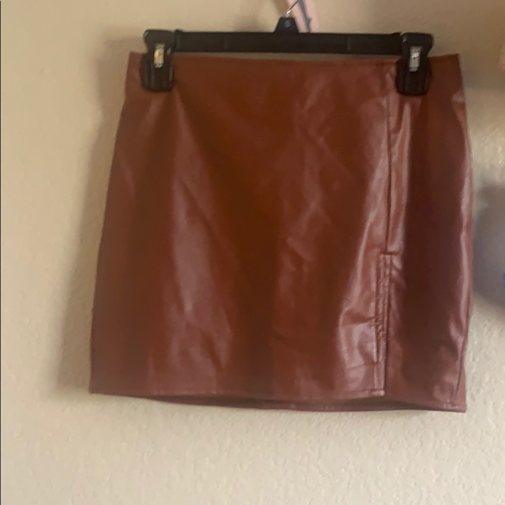 Faux leather skirt